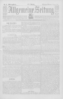 Allgemeine Zeitung Montag 13. Januar 1902