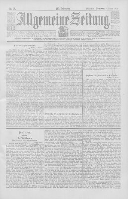 Allgemeine Zeitung Sonntag 19. Januar 1902