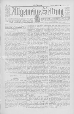 Allgemeine Zeitung Sonntag 16. Februar 1902