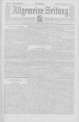 Allgemeine Zeitung Dienstag 29. April 1902