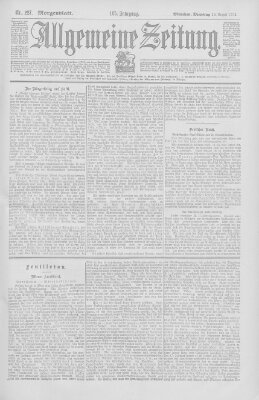 Allgemeine Zeitung Dienstag 19. August 1902