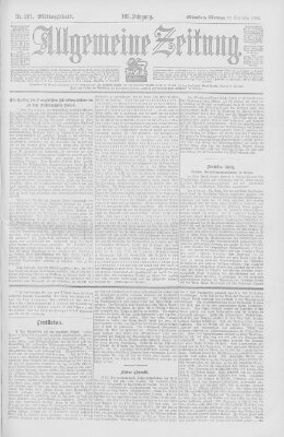 Allgemeine Zeitung Montag 22. September 1902