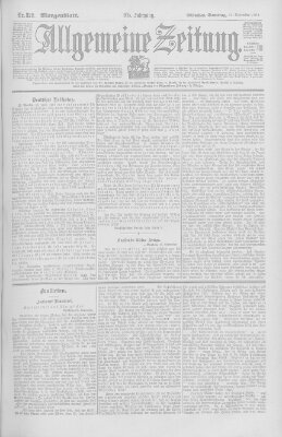 Allgemeine Zeitung Samstag 22. November 1902