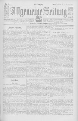 Allgemeine Zeitung Sonntag 14. Dezember 1902