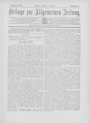 Allgemeine Zeitung Samstag 4. Januar 1902