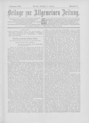 Allgemeine Zeitung Samstag 11. Januar 1902