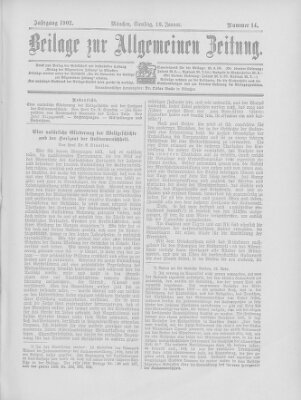 Allgemeine Zeitung Samstag 18. Januar 1902