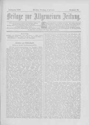 Allgemeine Zeitung Samstag 8. Februar 1902