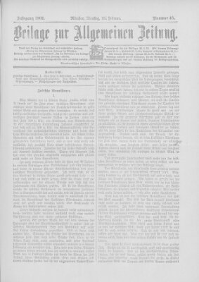 Allgemeine Zeitung Dienstag 25. Februar 1902