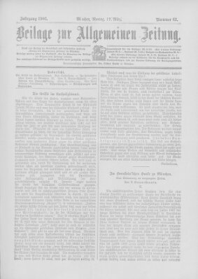 Allgemeine Zeitung Montag 17. März 1902