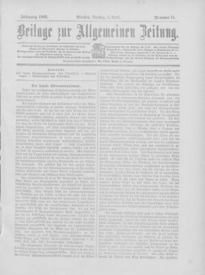 Allgemeine Zeitung Dienstag 1. April 1902