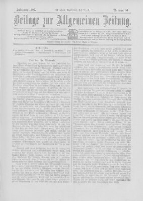 Allgemeine Zeitung Mittwoch 16. April 1902