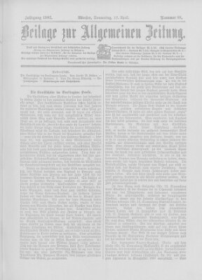 Allgemeine Zeitung Donnerstag 17. April 1902