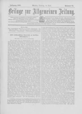 Allgemeine Zeitung Dienstag 22. April 1902