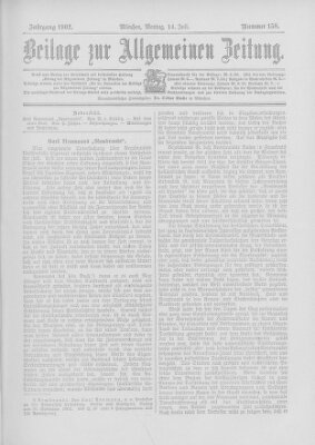 Allgemeine Zeitung Montag 14. Juli 1902