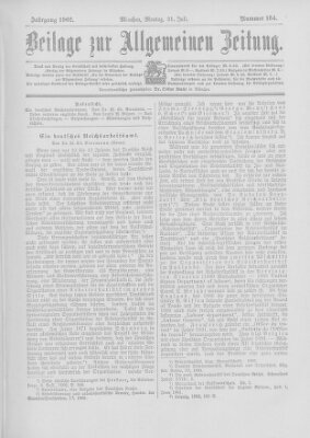 Allgemeine Zeitung Montag 21. Juli 1902