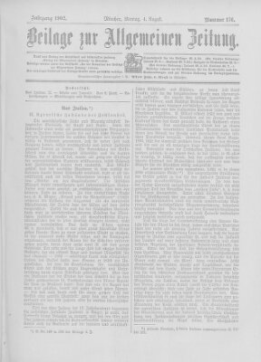 Allgemeine Zeitung Montag 4. August 1902