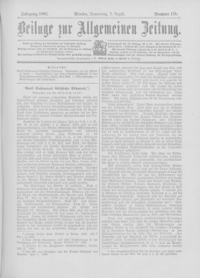 Allgemeine Zeitung Donnerstag 7. August 1902