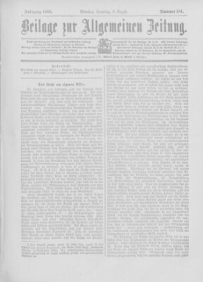 Allgemeine Zeitung Samstag 9. August 1902