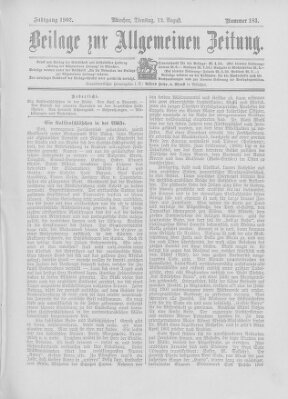 Allgemeine Zeitung Dienstag 12. August 1902