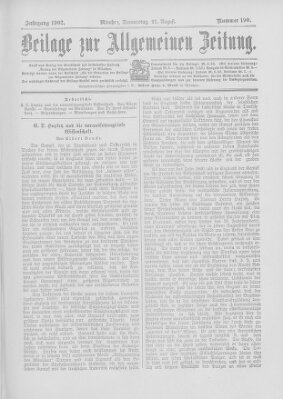 Allgemeine Zeitung Donnerstag 21. August 1902