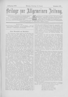 Allgemeine Zeitung Samstag 30. August 1902