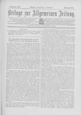 Allgemeine Zeitung Donnerstag 4. September 1902