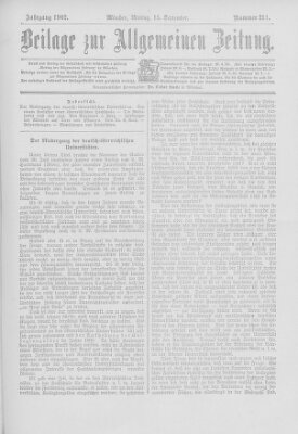 Allgemeine Zeitung Montag 15. September 1902