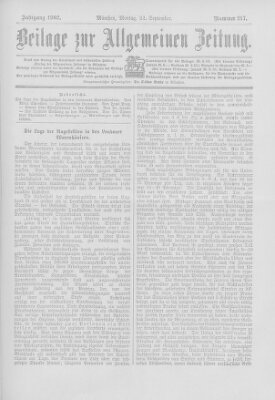 Allgemeine Zeitung Montag 22. September 1902