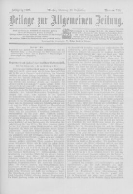 Allgemeine Zeitung Dienstag 23. September 1902