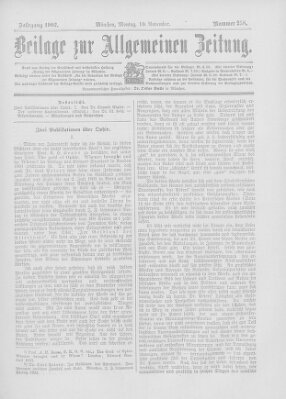 Allgemeine Zeitung Montag 10. November 1902