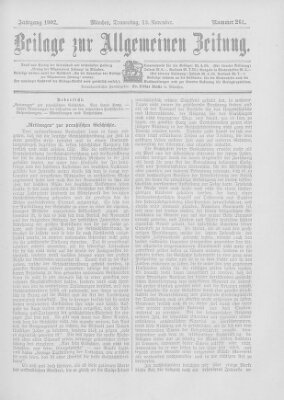 Allgemeine Zeitung Donnerstag 13. November 1902