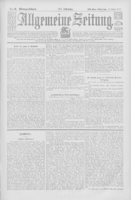 Allgemeine Zeitung Dienstag 13. Januar 1903