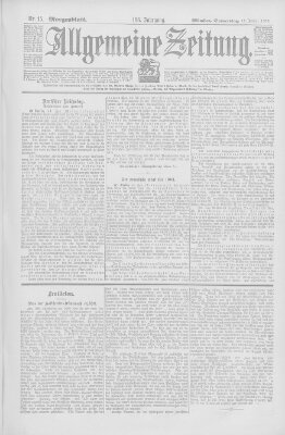 Allgemeine Zeitung Donnerstag 15. Januar 1903