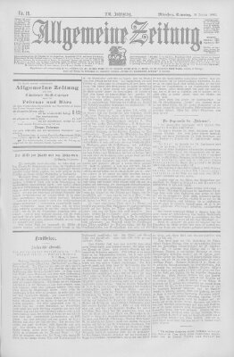 Allgemeine Zeitung Sonntag 18. Januar 1903