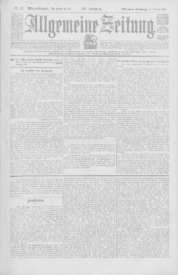 Allgemeine Zeitung Samstag 14. Februar 1903