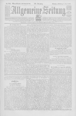 Allgemeine Zeitung Montag 10. August 1903