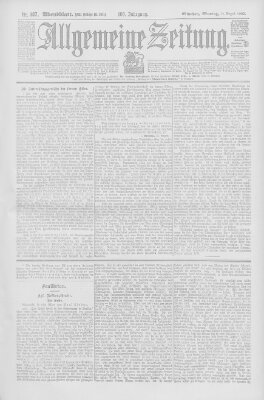 Allgemeine Zeitung Montag 17. August 1903