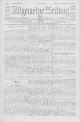 Allgemeine Zeitung Donnerstag 20. August 1903