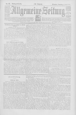 Allgemeine Zeitung Samstag 22. August 1903