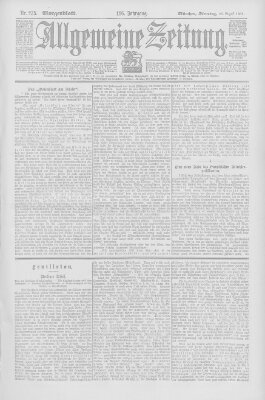 Allgemeine Zeitung Dienstag 25. August 1903