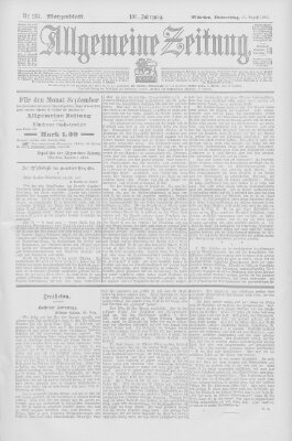 Allgemeine Zeitung Donnerstag 27. August 1903