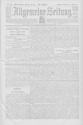 Allgemeine Zeitung Montag 31. August 1903