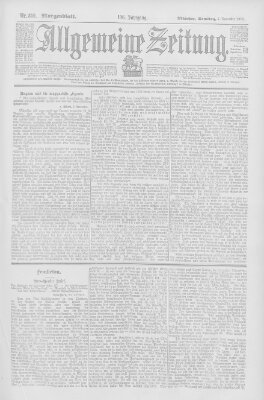 Allgemeine Zeitung Samstag 7. November 1903