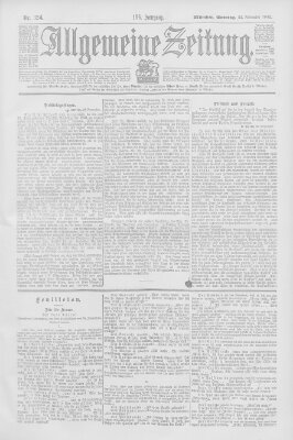 Allgemeine Zeitung Sonntag 22. November 1903