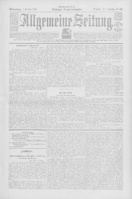 Allgemeine Zeitung Sonntag 7. Februar 1904