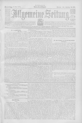 Allgemeine Zeitung Samstag 16. April 1904