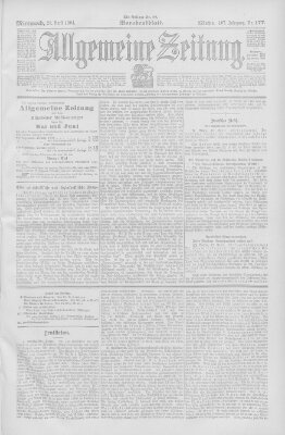 Allgemeine Zeitung Mittwoch 20. April 1904