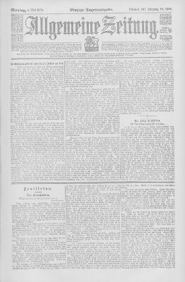 Allgemeine Zeitung Monday 9. May 1904