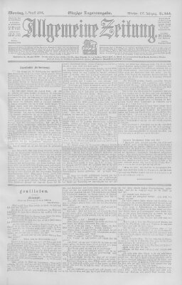 Allgemeine Zeitung Montag 1. August 1904